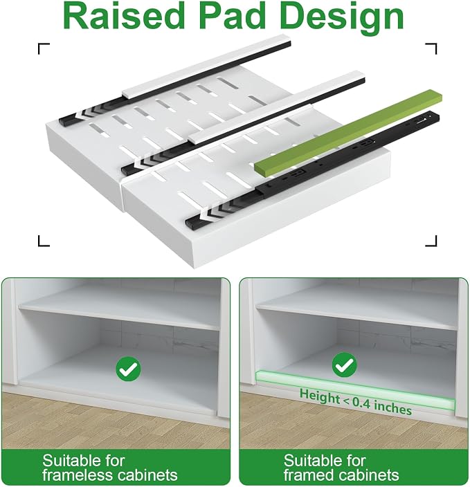PAKETA 4 Pack Expandable Pull Out Cabinet Organizer,21" Deep | Pull Out Drawers for Cabinets with width from 12" to 20",Sliding Drawers for Cabinets with Upgrade 3 Slide Rails,hold 65 lbs - Image 5