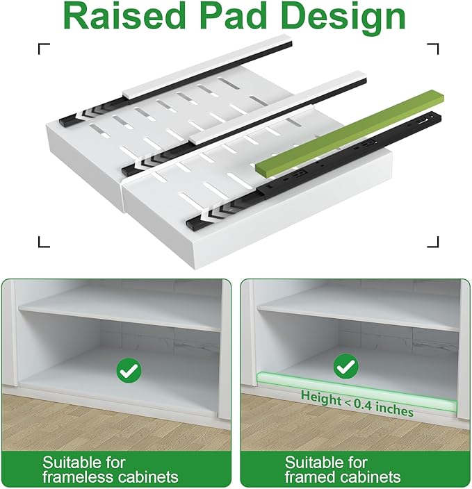 PAKETA 2 Pack Expandable Pull Out Cabinet Organizer,21" Deep | Pull Out Drawers for Cabinets with width from 12" to 20",Sliding Drawers for Cabinets with Upgrade 3 Slide Rails,hold 65 lbs - Image 5