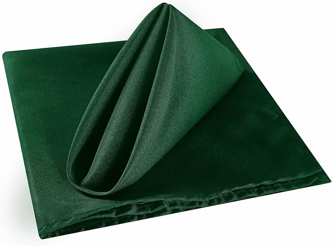Cloth Napkins 17x17 inch Washable Polyester Dinner Napkins Soft Table Napkins for Wedding Party Dining Banquet(Hunter,12PCS) - Image 2