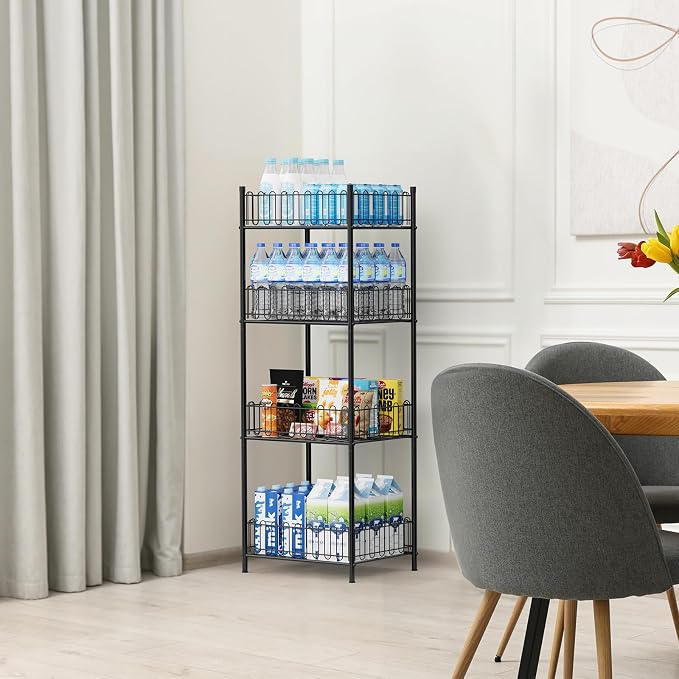 OYEAL Water Bottle Storage Holder 4 Tier Can Organizer for Pantry, Large Capacity Soda Can Organizer for Kitchen Party Organizers and Storage, Tumbler Mug Cup Holders - Image 6