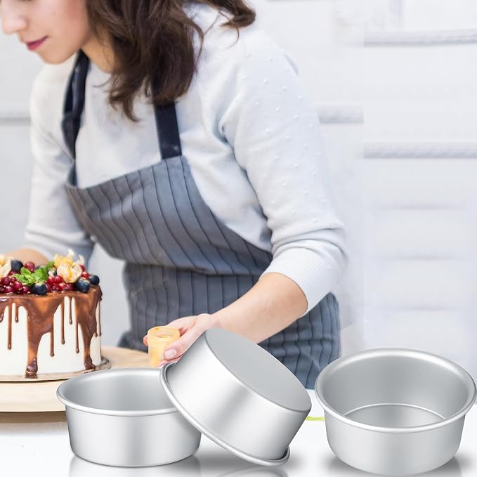 40 Pack Small 4 Inch Cake Pan Aluminum Mini Round Cake Baking Pans Tins Set with 100 Pcs Parchment Paper Rounds Non Toxic Healthy Leakproof Easy Clean Mirror Finish Dishwasher Safe - Image 5