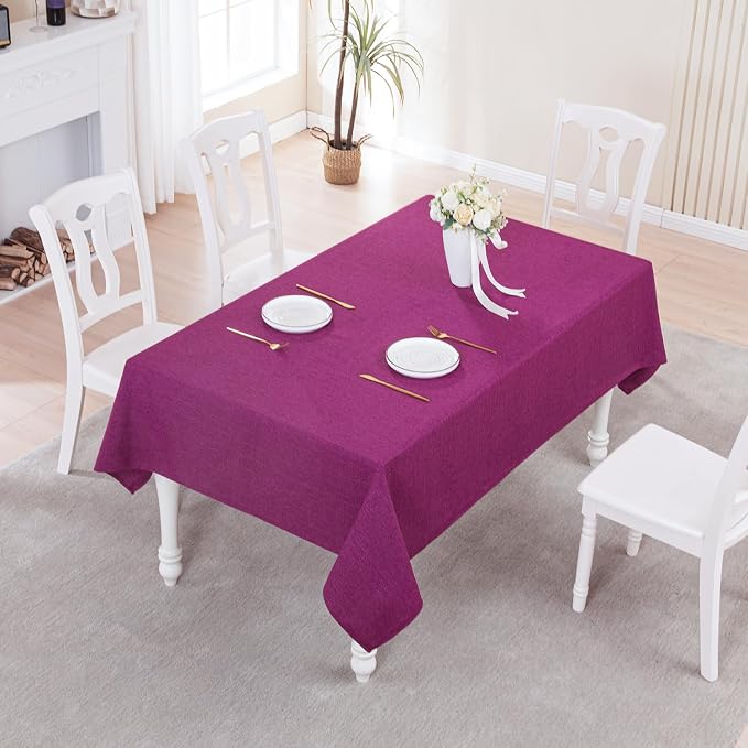 BALCONY & FALCON Rectangle Table Cloth Waterproof Purple 118"x57" | Rectangular Washable Wrinkle Resistant Table Cloth Linen Fabric Tablecloths for Dining Party Kitchen Wedding and Outdoor Use - Image 5