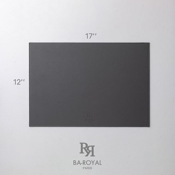 Baroyal Faux Leather Placemats Set of 12 Vinyl Washable Wipeable Table Mats for Kitchen Dining Table Heat Resistant Waterproof Modern Indoor/Outdoor Placemats Non-Slip Easy Clean Place Mats -Dark Gray - Image 7