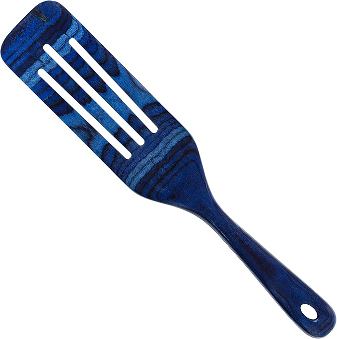 Baltique Malta 13 Inch Wooden Slotted Spurtle Spatula – Colorful Layered Birch Cooking Utensil for Stirring, Mixing & Serving by TotallyBamboo