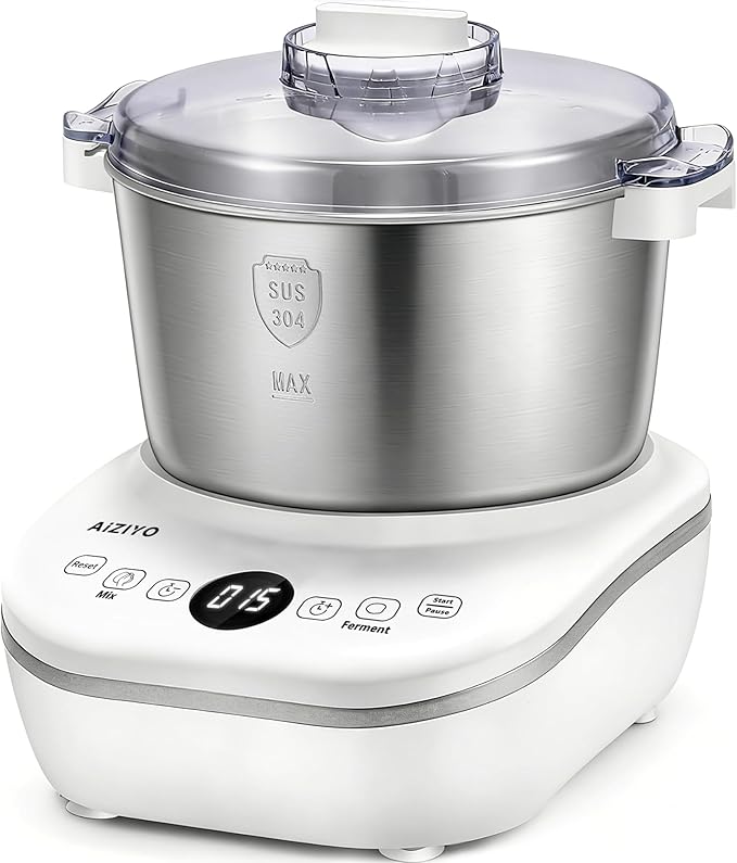 AIZIYO DoughChief, 5.3QT Dough Mixer, Dough Maker with Ferment Function, 304 Stainless Steel Bowl, Removeable lid, Touch Panel Control, Electric Dough Proofing Box for Pizza & Bread by AIZIYO