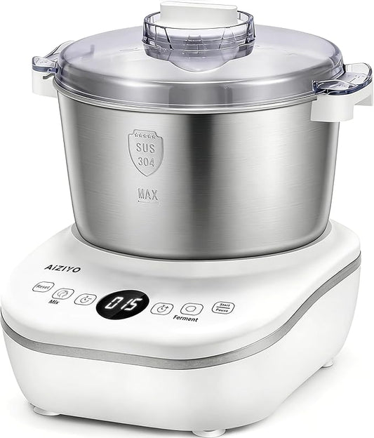 AIZIYO DoughChief, 5.3QT Dough Mixer, Dough Maker with Ferment Function, 304 Stainless Steel Bowl, Removeable lid, Touch Panel Control, Electric Dough Proofing Box for Pizza & Bread by AIZIYO