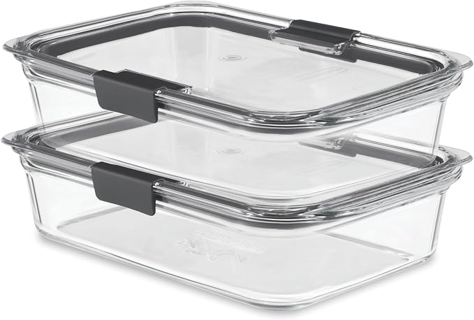 Rubbermaid Brilliance Glass Food Storage Containers, 8 Cup, Set of 2, BPA-Free, Leak-Proof, Clear - Image 7