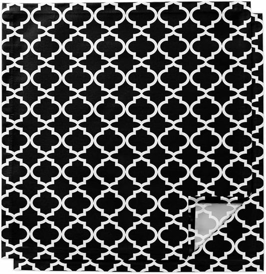 Cloth Napkins Set of 2-20x20 Inches, Black Morocco Washable Reusable Table Napkins, Boho Modern Minimalist Abstract Geometric Soft & Absortbent Dining Napkin for Party Wedding Hotel Restaurant by Unknown