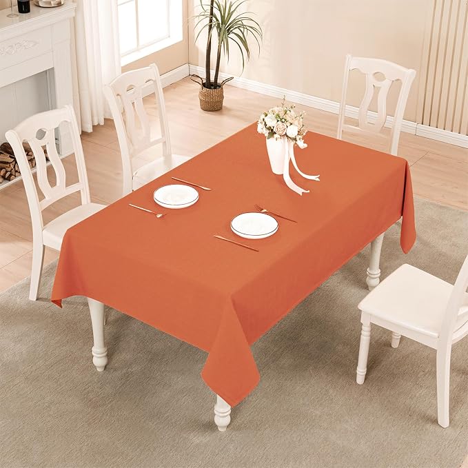 BALCONY & FALCON Rectangle Table Cloth Waterproof Cinnamon 70"x55" | Rectangular Washable Wrinkle Resistant Table Cloth Linen Fabric Tablecloths for Dining Party Kitchen Wedding and Outdoor Use - Image 5