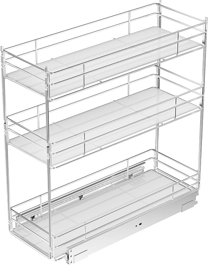 Pull Out Spice Rack Cabinet Organizer (8" W X 20½" D),3 Tier Slide Out Drawer for Narrow Cabinet, Pull Out Shelves Under Cabinet Storage for Kitchen by Unknown