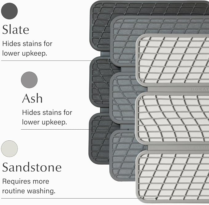 Dorai Home Dish Pad - Collapsable Stone Dish Drying Mat with Diatomaceous Earth for Quick Drying - Ultra Absorbent - Encased in Silicone - Eco-Friendly, Foldable - Original 19.9"x15.2", Slate - Image 5
