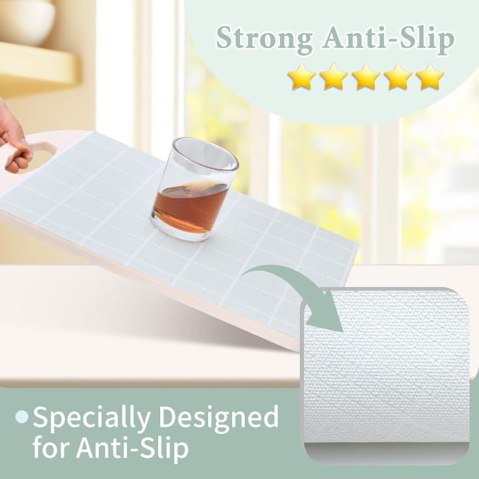 Drawer and Shelf Liner for Kitchen Cabinet: 17 in X 30 Ft Non Slip | Waterproof Shelf Paper Non Adhesive Refrigerator Liners Light Gray Grid Easy Liners for Bathroom - Image 2