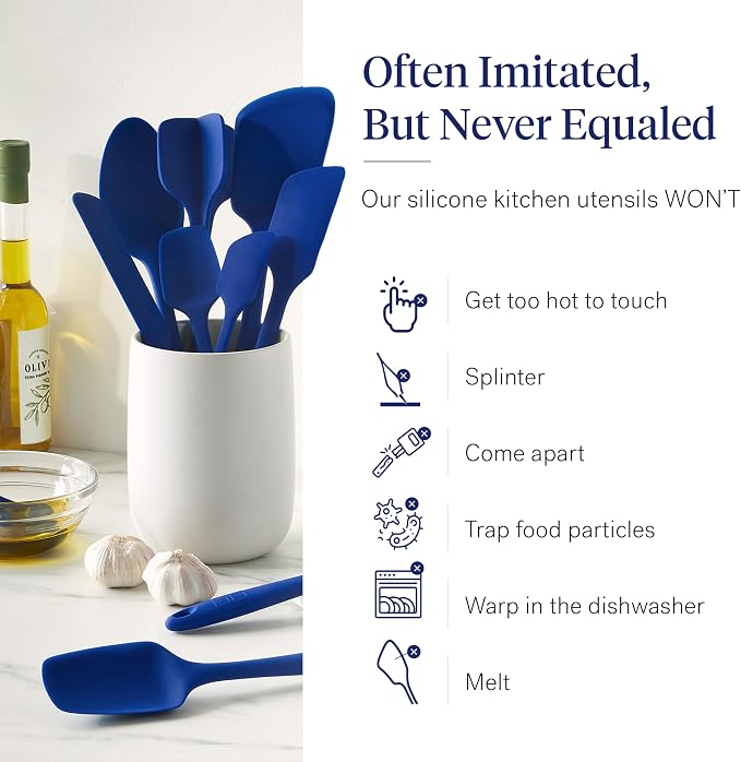 GIR: Get It Right 10-Piece Silicone Essentials Kitchen utensils set - Ladle, Spatula, Flip, Spoon & Spoonula - Non toxic cooking utensils for Nonstick Cookware, Cooking and Baking - Royal Blue - Image 5