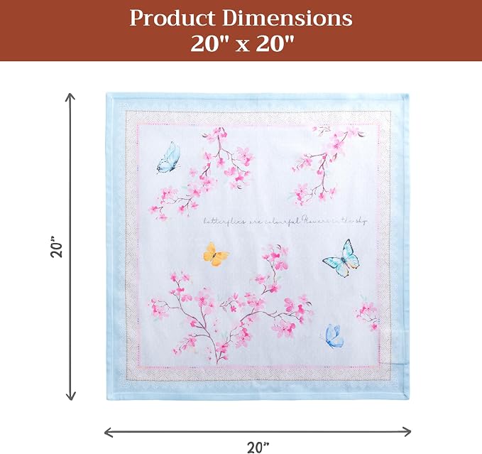 Maison d' Hermine Cloth Napkins Set of 4 Reusable 100% Cotton (20" x 20") | Everyday Square Napkins Cloth Washable Dinner Party Wedding Restaurant Hotel Kitchen Spring Summer - Blossoms in Spring - Image 7