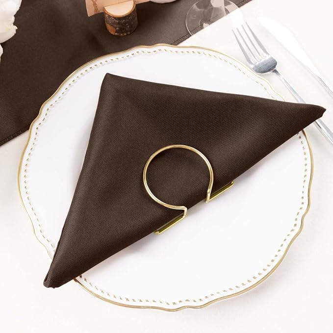 Efavormart Premium Cloth Napkins Set of 10, 20x20 Inch Chocolate Violet Seamless Dinner Napkins, Washable Linen Table Napkin Cloth with Hemmed Edges for Weddings, Party and Banquet - Image 9