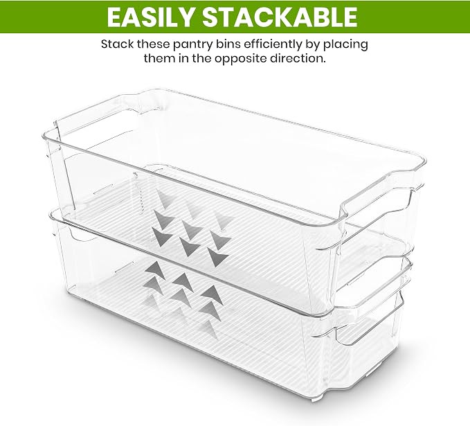 Utopia Home - Fridge & Refrigerator Organizer Bins (8 Pack), Clear Stackable Durable Plastic Storage Containers with Easy Grip Handles for Pantry, Kitchen Cabinets & Countertops (16) - Image 7
