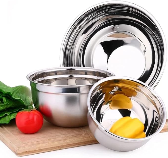 YBM Home Deep Professional Heavy Duty Quality Stainless Steel Mixing Bowls, 3 Quart, 5 Quart, 6.5 Quart and 10 Quart - Image 6