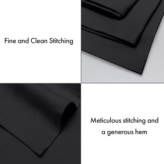 Ruvanti Cloth Napkins Set of 12, 100% Cotton High GSM 18x18 Inches Soft, Washable, Highly Durable & Absorbent, Perfect for Parties, Christmas, Thanksgiving Dinners – Black Beauty - Image 4