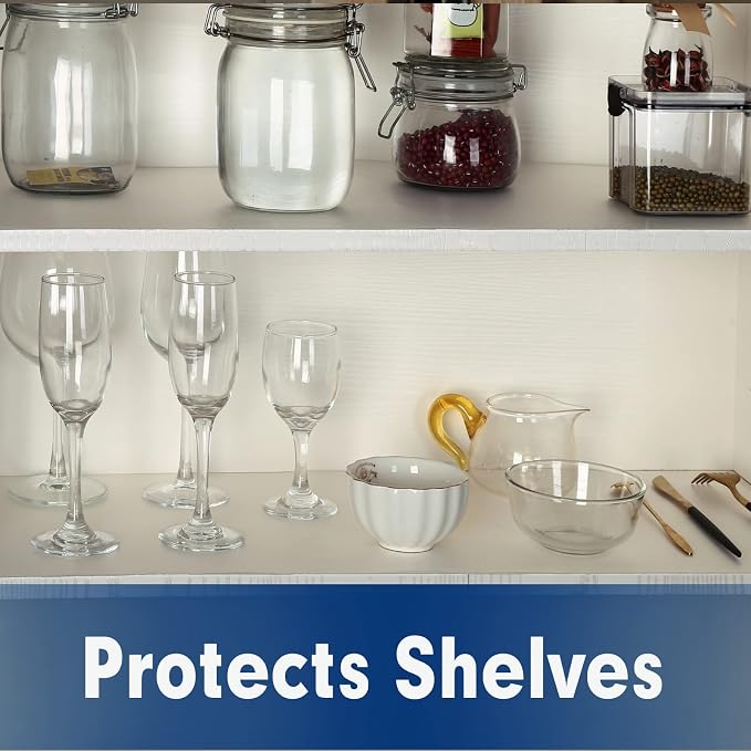 Shelf Liner, Drawer Liner, 17.7 Inches x 20 FT Cabinet Liner for Kitchen Cabinets Non-Adhesive Shelf Liners, Waterproof Shelf Paper with Non-Slip, Durable Liners, Clear - Image 3