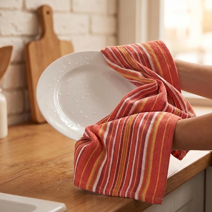 Urban Villa Kitchen Towels Cotton Dish Towels 20”x30” (Set of 6) Rust - Image 7