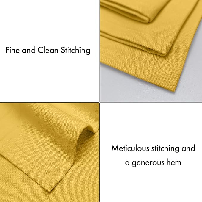 Ruvanti Cloth Napkins Set of 12, 100% Cotton High GSM 18x18 Inches Soft, Washable, Highly Durable & Absorbent, Perfect for Parties, Christmas, Thanksgiving Dinners – Spicy Mustard - Image 8