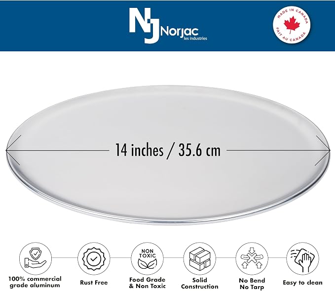 Norjac 14 Inch Pizza Pan, 2 Pack, Round Aluminum Pans, Baking Tray for Oven, Rust-Free, Durable & Long Lasting - Image 5