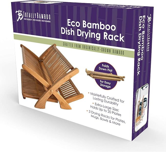 Totally Bamboo Eco Collapsible Bamboo Dish Drying Rack - Image 7