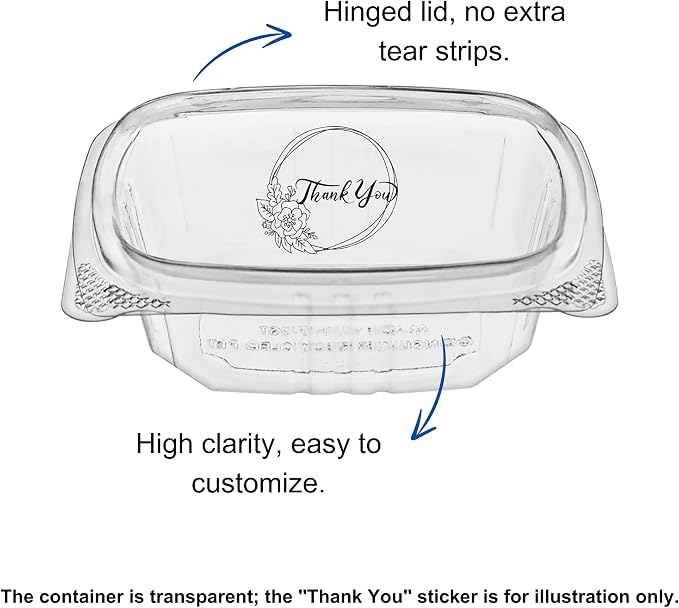4oz RPET Clear Hinged Lid Deli Container- 400Pcs - Image 4