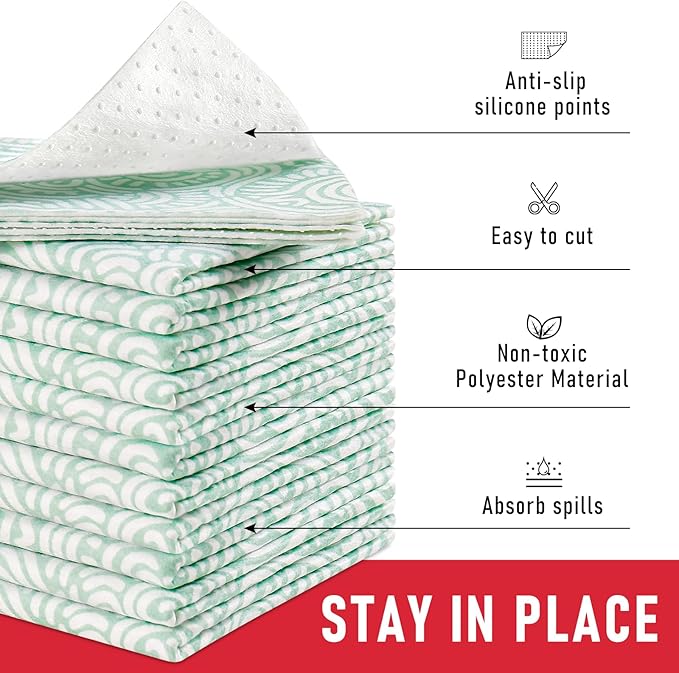 Cooyes 12 Pack Fridge Bin Liners, 12“ × 24” Refrigerator Mats with Non-Slip Particles, Drawer Liners for Kitchen Cabinets, Breathable Cloth Material BPAfree, Keep Produce Fresh Longer - Image 7
