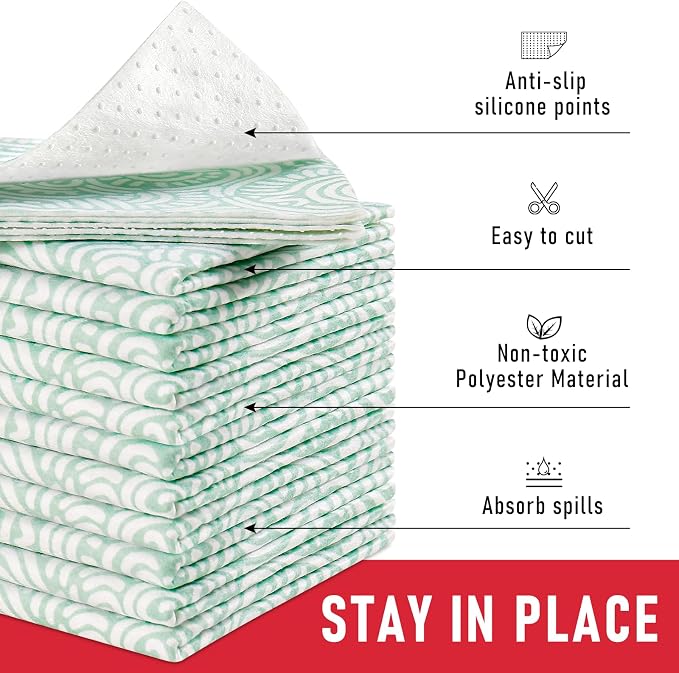 Cooyes Non-Slip Refrigerator Liners for Shelves, 17.7" × 24", 12 Pack, Large Fridge Drawer & Shelf Liners for Kitchen Cabinets Non-Adhesive, Breathable Material, BPAfree, Keep Produce Fresh Longer - Image 7