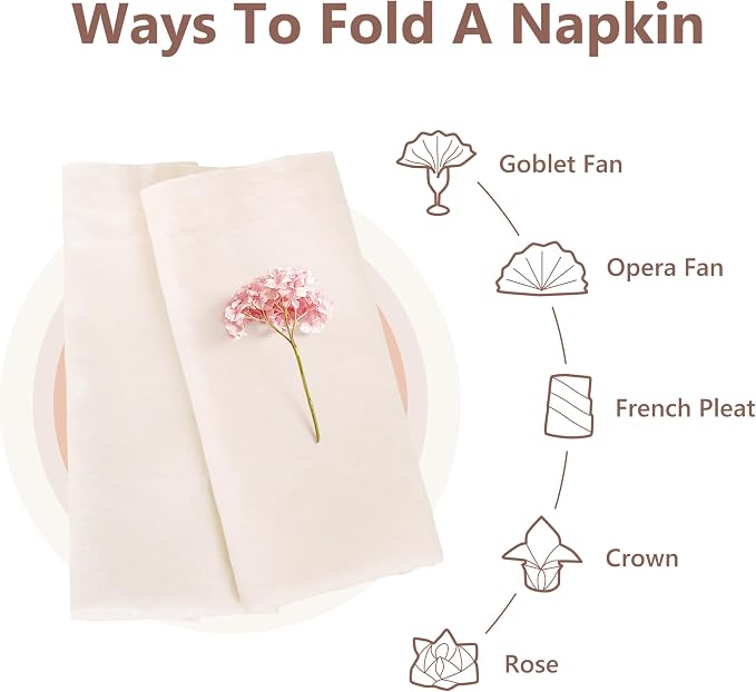 100% Linen Dinner Napkins 20x20 Inch,Soft and Breathable French Flax Cloth Napkins,Stone Washed Set of 4(Blush Pink) - Image 6