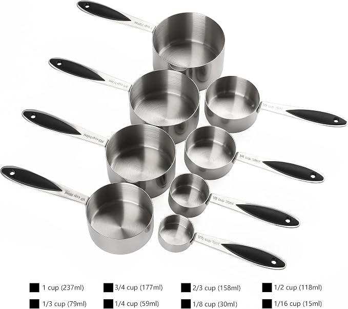 Measuring Cups and Spoons Set of 17 Double Sided Magnetic Measuring Spoons | Stainless Steel Measuring Cups Nesting Magnetic Measuring Spoons Set with 1 Leveler for Dry and Liquid Ingredients - Image 3