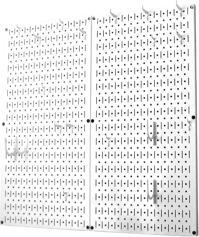 Wall Control Kitchen Pegboard Organizer Pots and Pans Storage Rack Organization Kit with White Pegboard and White Accessories - Image 2