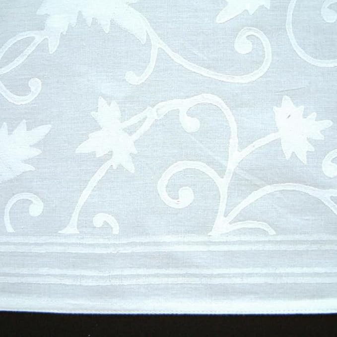 100% White Cotton Dinner Napkins, Set of 6, Hand Printed Ivy Lace Design, Fair Trade, Washable Cloth Napkins for Parties & Cocktails 20x20 in - Image 3
