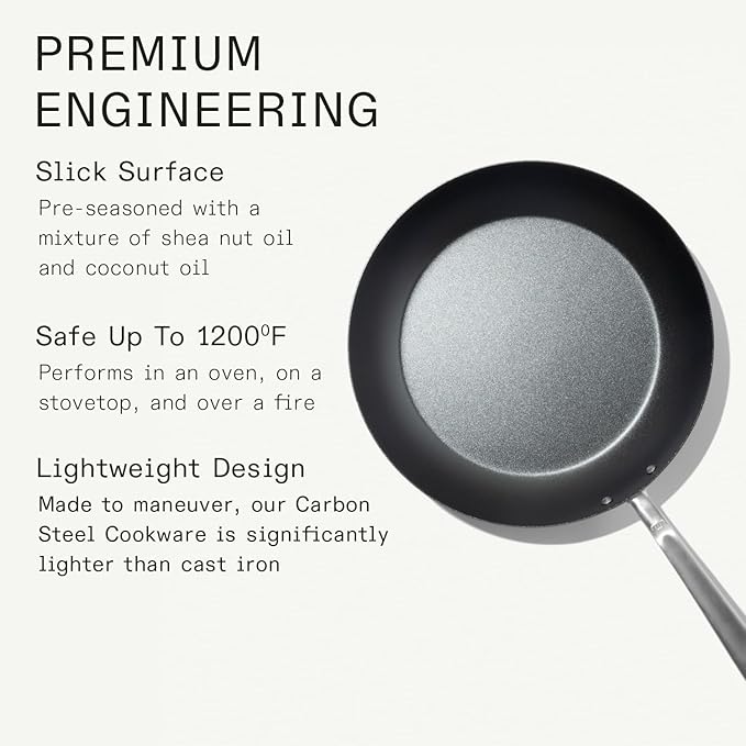 Made In Cookware - Seasoned 12" Carbon Steel Frying Pan - Professional Cookware - Crafted in Sweden - Induction Compatible - Image 4