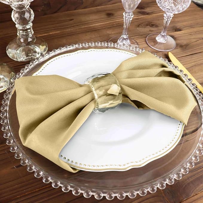 Efavormart Premium Cloth Napkins Set of 50, 17x17 Inch Champagne Violet Seamless Dinner Napkins, Washable Linen Table Napkin Cloth with Hemmed Edges for Weddings, Party and Banquet - Image 7