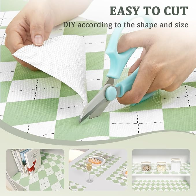 Shelf Liner for Kitchen Cabinets and Drawers, 24" x 240" Green | Non-Adhesive Design, Waterproof & Non-Slip Protection, Easy Cut to Fit, Washable and Reusable, Pantry Storage - Image 5