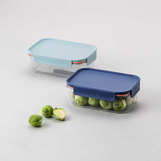 LocknLock Tritan Plastic Bisfree Modular Plus Food Storage Container Set, Lunch, Meal Prep, Stackable, BPA-Free, Leakproof, Freezer-Safe, 10 Pieces, 5 Boxes and 5 Lids, Navy, 910ml - Image 2