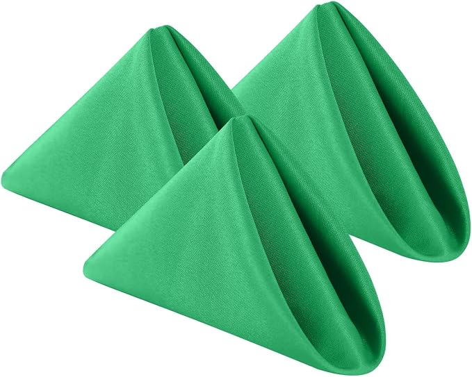 Cloth Napkins 20x20 inch Washable Polyester Dinner Napkins Soft Table Napkins for Wedding Party Dining Banquet(Emerald,50PCS) by Cupuamon