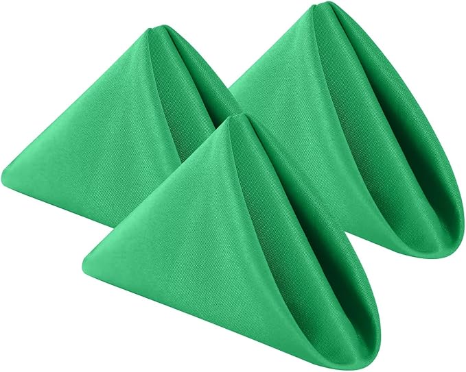 Cloth Napkins 17x17 inch Washable Polyester Dinner Napkins Soft Table Napkins for Wedding Party Dining Banquet(Emerald,50PCS) by Cupuamon