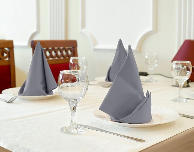Utopia Kitchen Cotton Blend Charcoal Cloth Napkins [12 Pack, 18x18 Inch] | Absorbent Washable and Reusable for Dinner, Restaurant, Lunch, Wedding and Hotel - Image 3