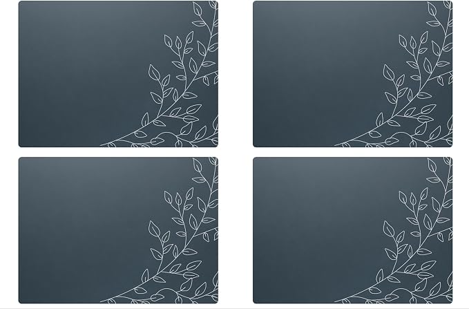 Royalty Art Boho Placemats, Set of 4, Mystic Midnight Blue, Cork Back | Wipeable heat resistant surface, kitchen and dining table protection, floral farmhouse pattern - Image 7