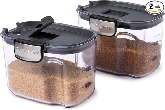 Progressive International ProKeeper+ Clear Plastic Airtight Food Baker's Kitchen Storage Organization Container Canister Set with Magnetic Accessories, 2- Piece Set (Specialty Sugar 1.5-Quart) by ProgressiveInternational