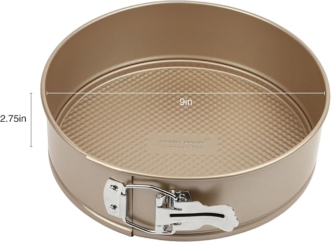 David Burke 9" Springform Pan – Carbon Steel Cheesecake Mold with Removable Bottom, Oven Safe, PFTE & PFOA Free – Bronze - Image 2