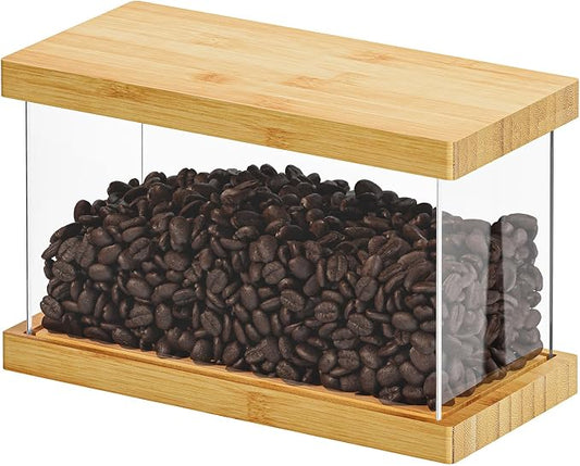 SpaceAid Bamboo Food Storage Container - Airtight Cereal Containers with Lids, Kitchen Cereal Canisters Pantry Organizers and Storage for Rice, Flour, Coffee, Snack, Extra Small 1 Pack by SpaceAid