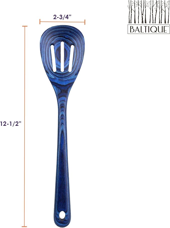 Totally Bamboo Baltique Malta Collection 12-1/2" Wooden Cooking Spoon, Safe for Nonstick, Slotted Spoon - Image 5