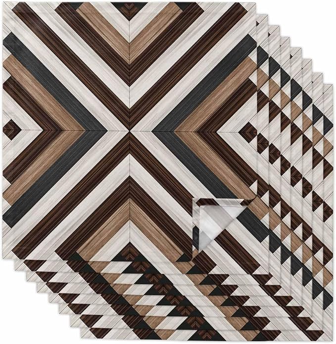Kitchen Dinner Napkins Set of 8, Bohemian Western Cloth Napkins Reusable Washable Table Napkins for Weddings Cocktail Parties Holiday Table Decor 20x20 Inch Farmhouse Aztec Rustic Brown Black Grey by Unknown