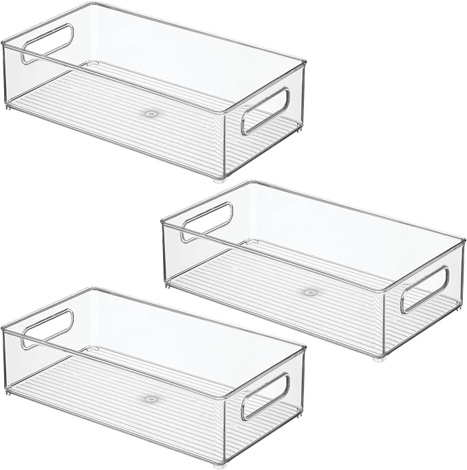 iDesign Stackable Fridge Bin, Clear, Set of 3 | Storage for Freezer or Pantry, Made in USA - Image 9