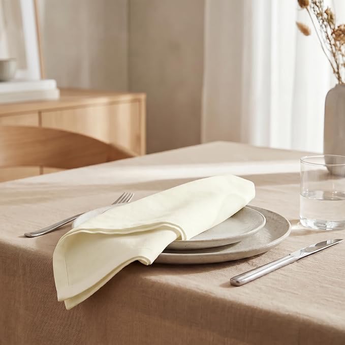 Urban Villa Cloth Napkins Cotton 20x20 (Set of 12) Ivory - Image 4