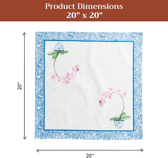 Maison d' Hermine Cloth Napkins Set of 4 Reusable 100% Cotton (20" x 20") | Everyday Square Napkins Cloth Washable Dinner Party Wedding Restaurant Hotel Kitchen Spring Summer - Canton - Image 7